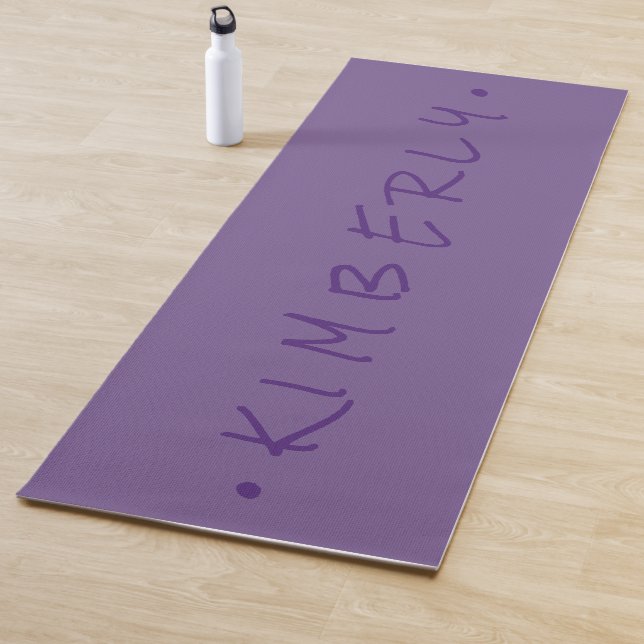 Esterilla De Yoga Purple Simple Casual Handwriter Name (In situ)