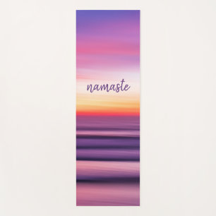 Esterilla De Yoga Púrpura Playa Rosa Sunset Ocean Waves Namaste