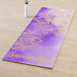 Esterilla De Yoga Púrpura tinte de anclaje con nombre personalizado 