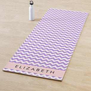 Esterilla De Yoga Púrpura Zigzag, Púrpura Chevron, Tu Nombre