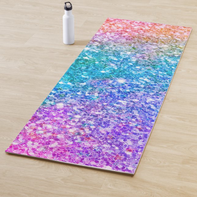 Esterilla De Yoga Purpurina de Faux colorido Ombre (In situ)