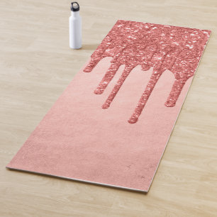 Esterilla De Yoga Purpurina de goteo Naranja Terra Cotta Coral