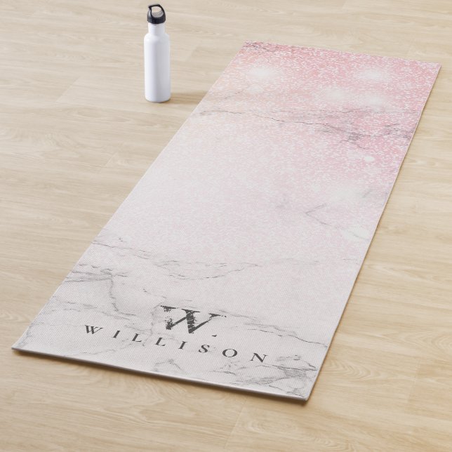 Esterilla De Yoga Purpurina de mármol personalizado (In situ)