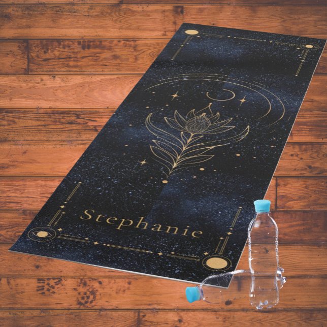 Esterilla De Yoga Purpurina de oro Celestial Lotus Monograma Elegant (Celestial Lotus Yoga Mat)