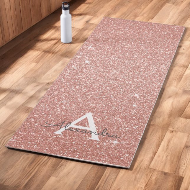 Esterilla De Yoga Purpurina de oro rosa y gorrona de yoga (Subido por el creador)