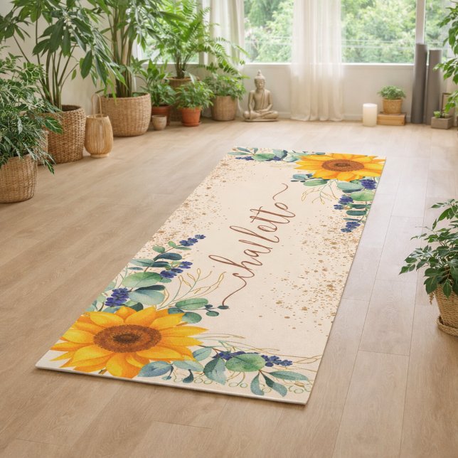 Esterilla De Yoga Purpurina Eucalyptus greenery Sunflowers (Subido por el creador)