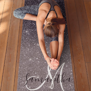 Esterilla De Yoga Purpurina negro moderno Nombre de los espárragos