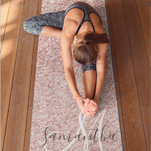 Esterilla De Yoga Purpurina rosa moderno marca nombre personalizado