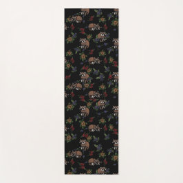 Esterilla De Yoga Racconos florales Patrón de mapache suave