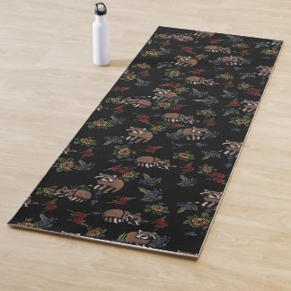 Esterilla De Yoga Racconos florales Patrón de mapache suave