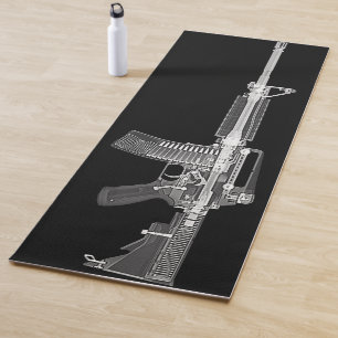Esterilla De Yoga Radiografía real del arma del arma de fuego AR-15