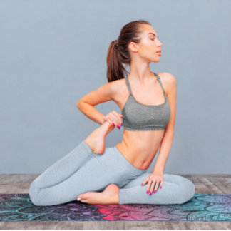 Esterilla De Yoga Rapsodia en azul rosa Mandela