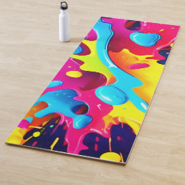 Esterilla De Yoga Rasgos de pintura fluorescente dinámica