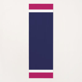 Esterilla De Yoga Raspberry Rojo Tiras Bordes Blancos Sobre Azul Nav