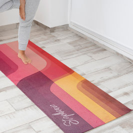 Esterilla De Yoga Rayas abstractas inspiradas de los años 70