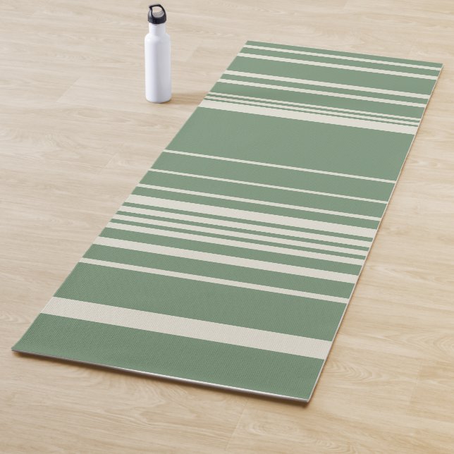Esterilla De Yoga Rayas complejas en verde (In situ)
