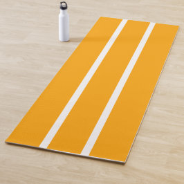 Esterilla De Yoga Rayas De Carreras Blanca Brillantes En Amarillo Do