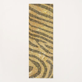 Esterilla De Yoga Rayas de cebra sobre la textura de mármol de oro
