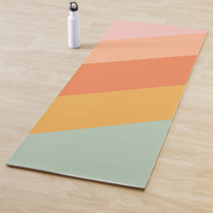 Esterilla De Yoga Rayas diagonales coloridas barniz retro pastel