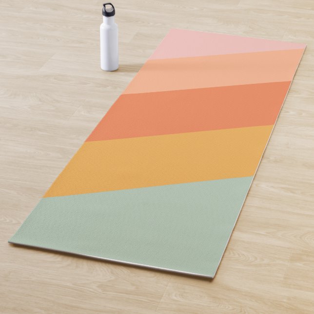 Esterilla De Yoga Rayas diagonales coloridas barniz retro pastel (In situ)