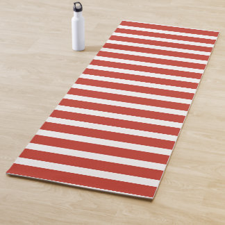 Esterilla De Yoga Rayas frescas retro rojas y blancas