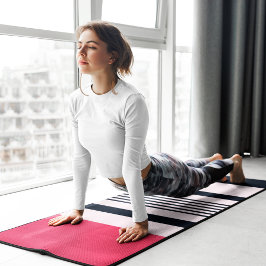 Esterilla De Yoga Rayas Pastel Azul Rosa