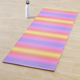 Esterilla De Yoga Rayas Pastel Púrpura Rosa Amarillo Ombre 4Nina