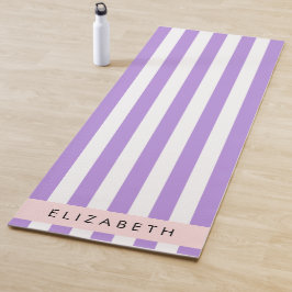 Esterilla De Yoga Rayas púrpuras, patrón rayado, líneas, nombre