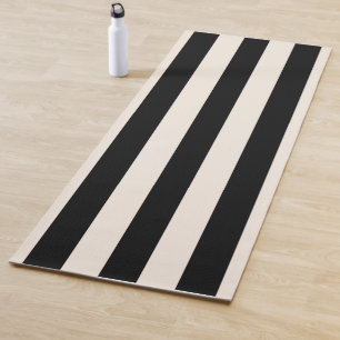 Esterilla De Yoga Rayas verticales Black And Cream White Striks