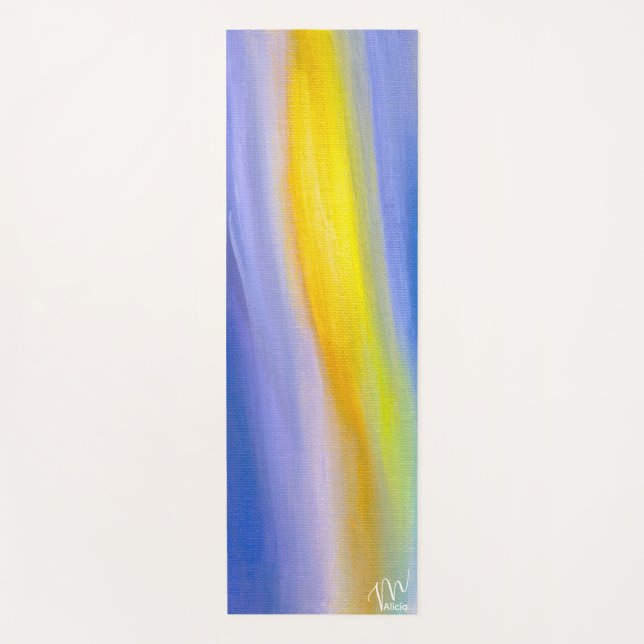Esterilla De Yoga Rayo Dorado Abstracto Moderno (Anverso)