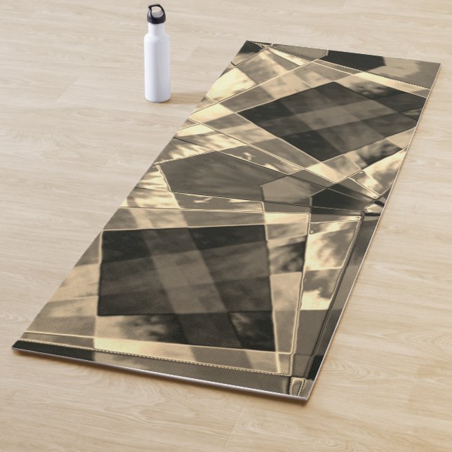 Esterilla De Yoga Rectángulos inclinados en tonos madera o beige? (In situ)