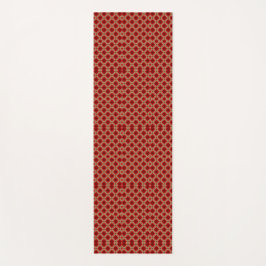 Esterilla De Yoga Red geometric pattern tie shown vertically 