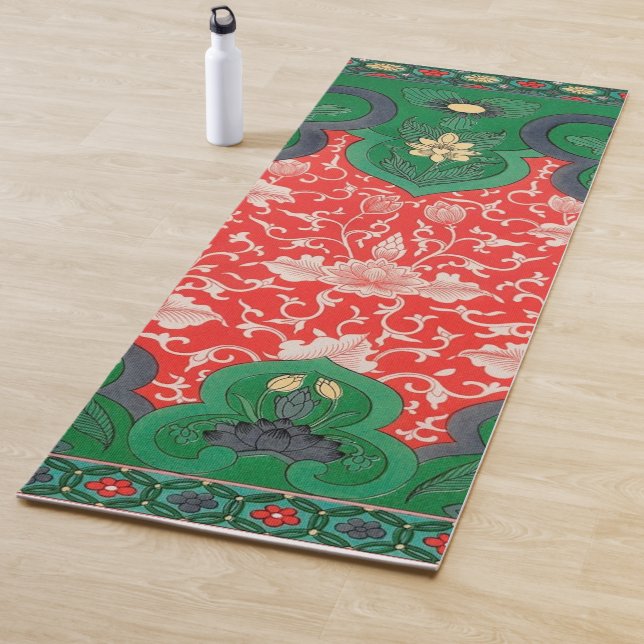 Esterilla De Yoga Red & Green Mystic Lotus Chinoiserie (In situ)