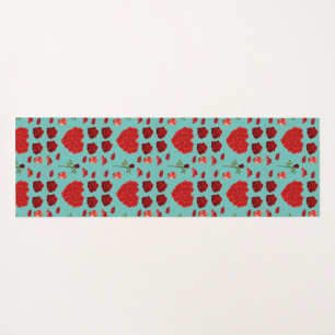 Esterilla De Yoga Red heart red flowers garden chic floral foliage