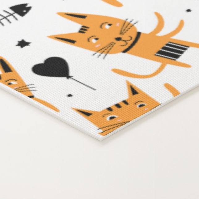 Esterilla De Yoga Regalo de gato | Patrón De Gato Cuto Chileno (Detalle)