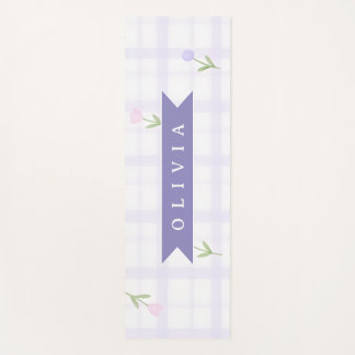 Esterilla De Yoga Regalo Personalizado de Nombre Floral de Cuadros d