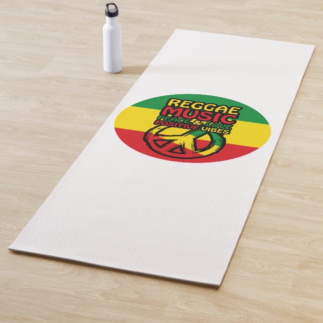 Esterilla De Yoga Reggae and Peace Symbol with positive quotes (In situ)