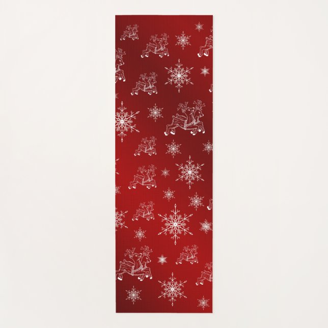 Esterilla De Yoga reno, estrella, estrellas, copo de nieve, navidade (Anverso)