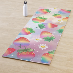 Esterilla De Yoga Rentabilidad del arcoiris de fresas para ella