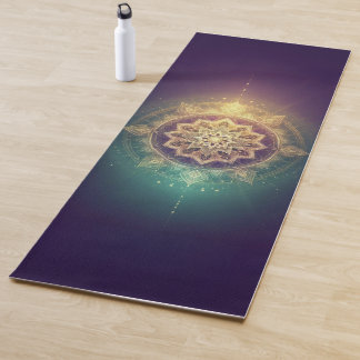 Esterilla De Yoga Resplandor de Mandala Púrpura Dorada