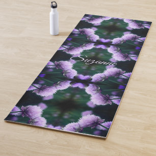 Esterilla De Yoga Resumen de escalón morado de flores personalizado
