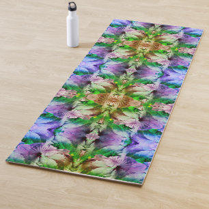 Esterilla De Yoga Resumen De Flor Rosa Hibiscus Dolor