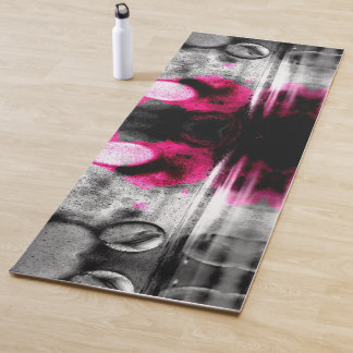 Esterilla De Yoga Resumen de Fuchsia, Gris y Black Grain Photo Art