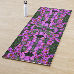 Esterilla De Yoga Resumen de las Flores de Aster Rosado de Otoño