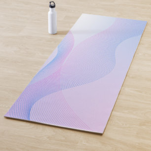 Esterilla De Yoga Resumen de líneas de onda azul rosado
