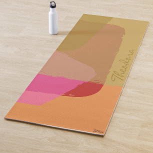 Esterilla De Yoga Resumen del Naranja rosado rosado del oro moderno