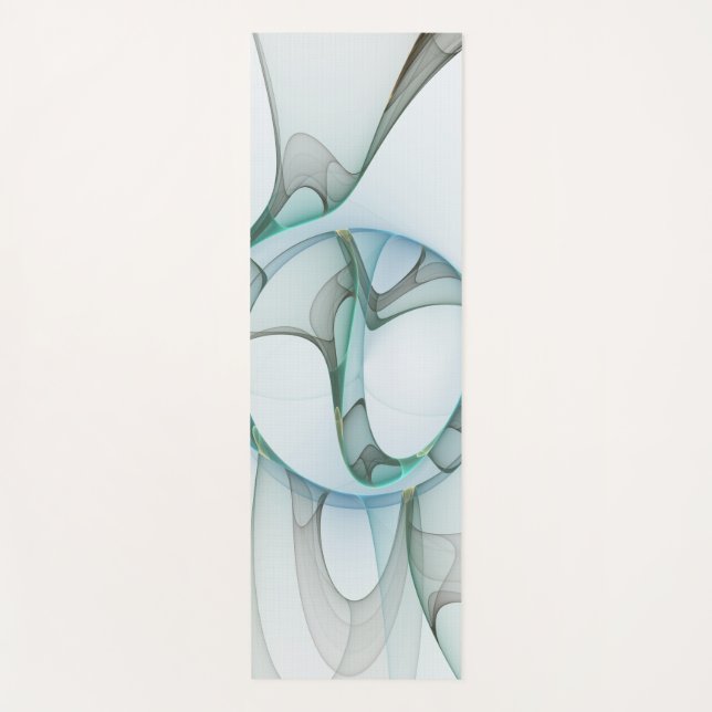 Esterilla De Yoga Resumen moderno Arte fractal azul turquesa gris (Anverso)