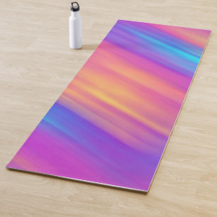 Esterilla De Yoga Resumen moderno neón azul brillante rosa amarillo 
