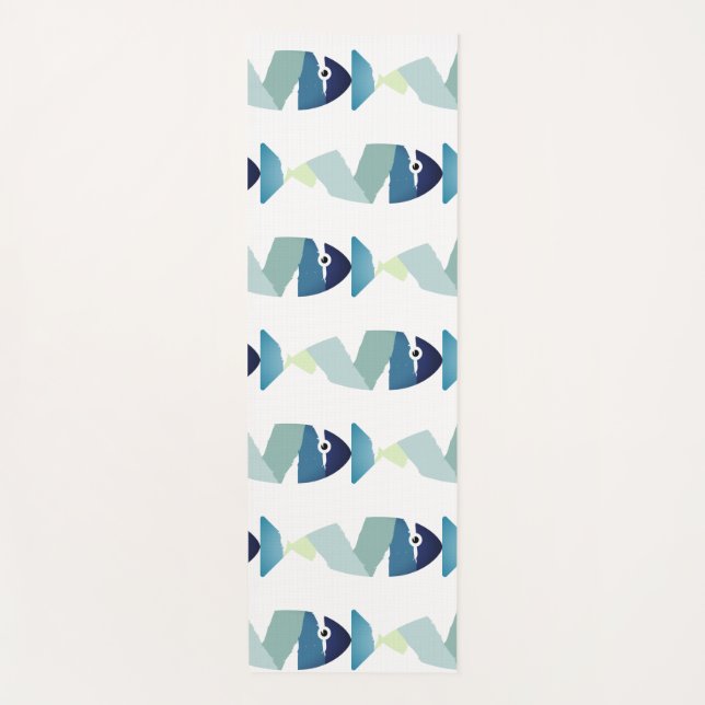 Esterilla De Yoga Resumen Pescado Azul Natación (Anverso)