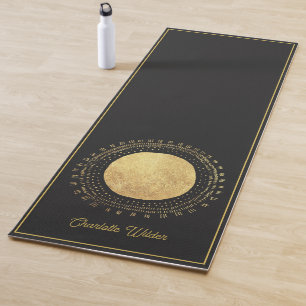 Esterilla De Yoga Resumen Relieve metalizado dorado Circle Moon Pers